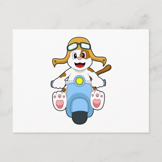 Carte Postale Chien comme Biker avec Scooter.PNG (Devant)
