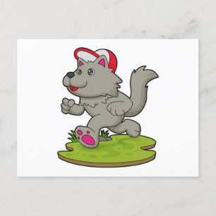 Carte Postale Chien comme coureur avec Casquette