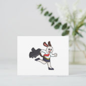 Carte Postale Chien comme secrétaire avec jupe (Debout devant)