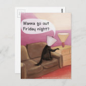 Carte Postale Chien Cone Dater Drôle Drôle Caricature (Devant / Derrière)