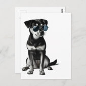 Carte Postale Chien cool avec lunettes de soleil (Devant / Derrière)