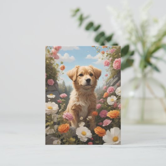 Carte Postale chien coupé (Debout devant)