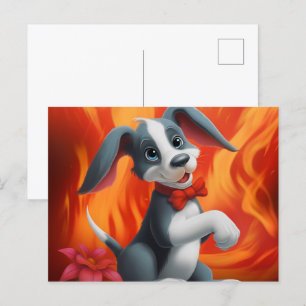 Carte Postale Chien Cute