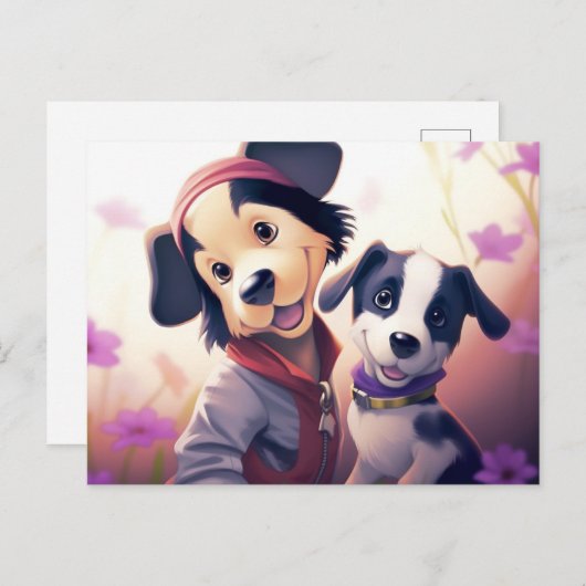 Carte Postale Chien Cute (Devant / Derrière)