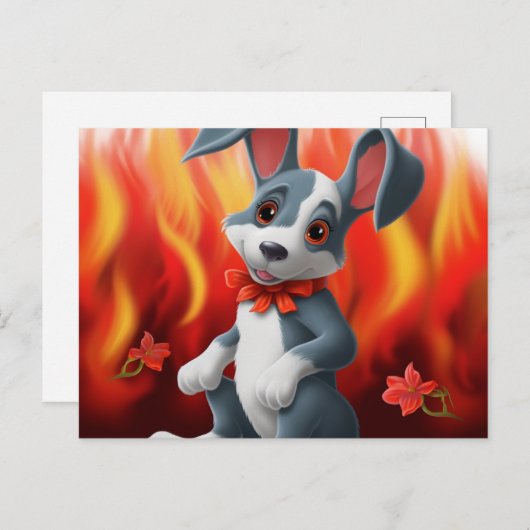 Carte Postale Chien Cute (Devant / Derrière)