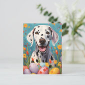Carte Postale Chien dalmate Joyeux Pâques (Debout devant)