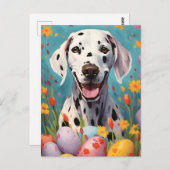 Carte Postale Chien dalmate Joyeux Pâques (Devant / Derrière)
