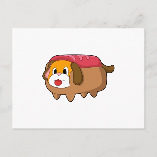 Carte Postale Chien dans Hotdog (Devant)