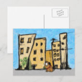 Carte Postale Chien dans la ville (Devant / Derrière)