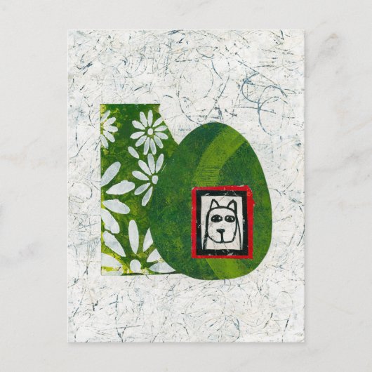 Carte postale Chien Dans Le Jardin (Devant)