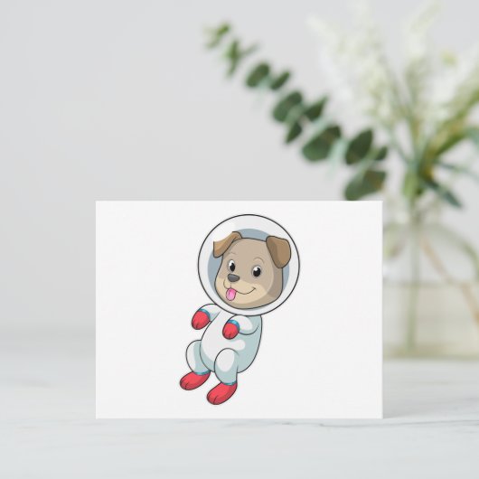 Carte Postale Chien dans l'espace en costume (Debout devant)