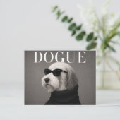 Carte Postale Chien de Berger Anglais Luxe Mode (Debout devant)