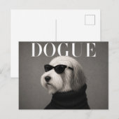 Carte Postale Chien de Berger Anglais Luxe Mode (Devant / Derrière)