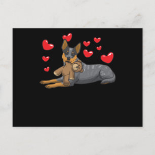 Carte Postale Chien De Bétail Australien Avec Animal Stuffé Et