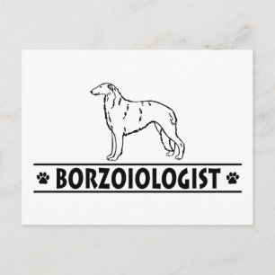 Carte Postale Chien de Borzoi humoristique