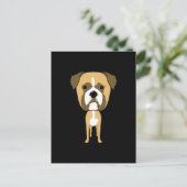 Carte Postale Chien de boxe. Tête surdimensionnée. (Debout devant)