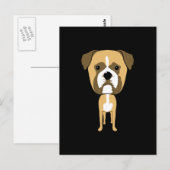 Carte Postale Chien de boxe. Tête surdimensionnée. (Devant / Derrière)