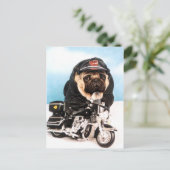 Carte Postale Chien de Carlin de vélo (Debout devant)