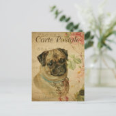 Carte Postale Chien de Carlin vintage (Debout devant)