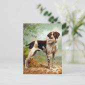 Carte Postale Chien de chasse avec oiseau dans la bouche (Debout devant)