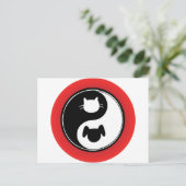Carte Postale Chien de chat Yin Yang (Debout devant)