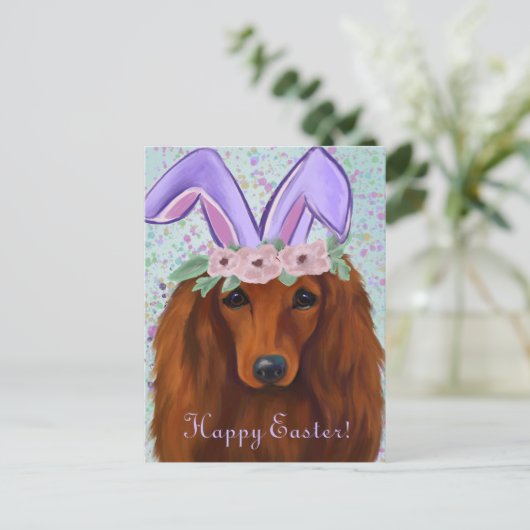 CARTE POSTALE CHIEN DE CHIEN ROUGE (Debout devant)