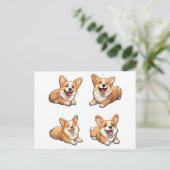 Carte Postale chien de chiot de jument corgi (Debout devant)