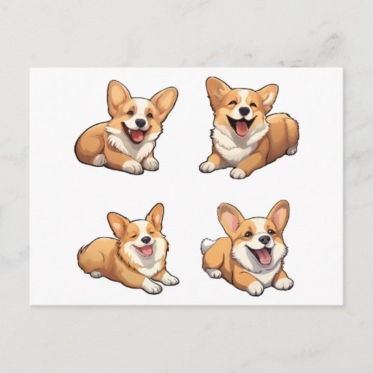 Carte Postale chien de chiot de jument corgi (Devant)