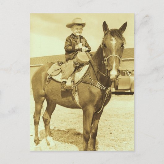 CARTE POSTALE CHIEN DE COWBOT / INVITATION (Devant)