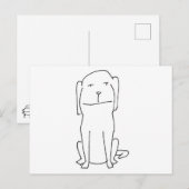 Carte Postale Chien de dessin animé souriant (Devant / Derrière)