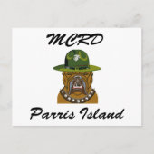 Carte Postale Chien de diable d'île de MCRD Parris (Devant)