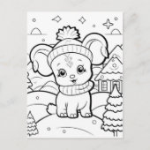 Carte Postale Chien de fête enfants coloriage  (Devant)