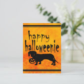 Carte Postale Chien de Halloween pour un tour ou une friandise (Debout devant)