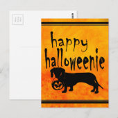 Carte Postale Chien de Halloween pour un tour ou une friandise (Devant / Derrière)