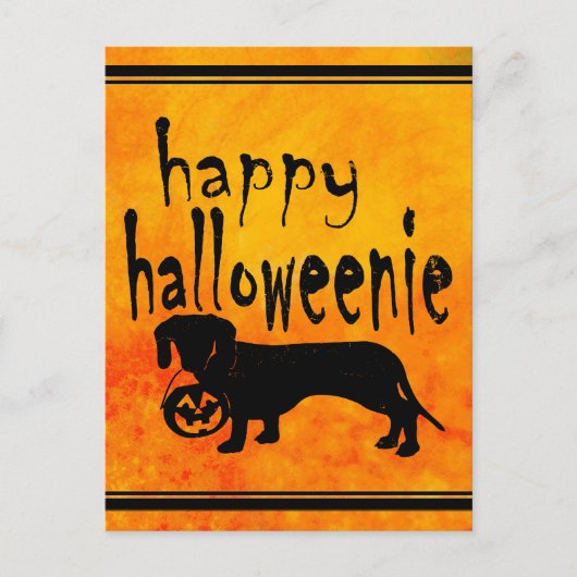 Carte Postale Chien de Halloween pour un tour ou une friandise (Devant)