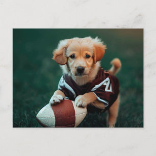 Carte Postale Chien de joueur de football