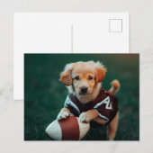 Carte Postale Chien de joueur de football (Devant / Derrière)