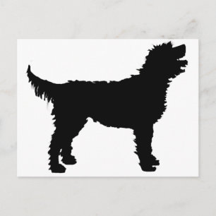 Carte Postale Chien de Labradoodle (noir)