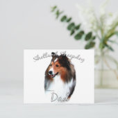 Carte Postale Chien de mer de Shetland (sable) Papa 2 (Debout devant)