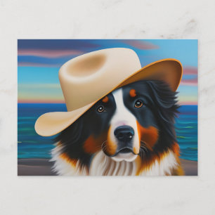 Carte Postale Chien de montagne bernois à la plage