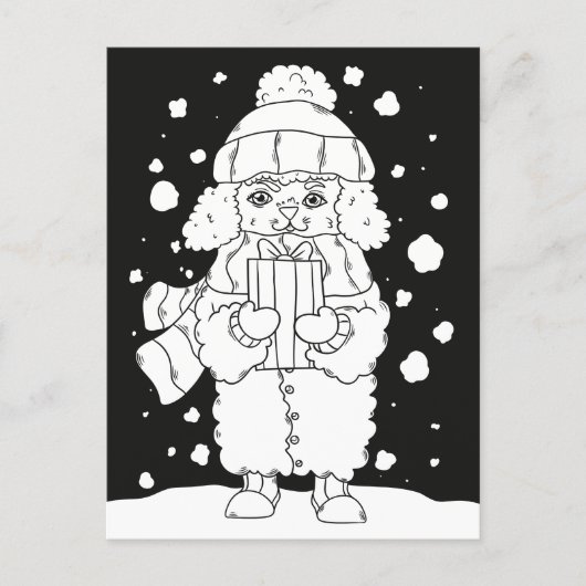 Carte Postale Chien de Noël (Devant)