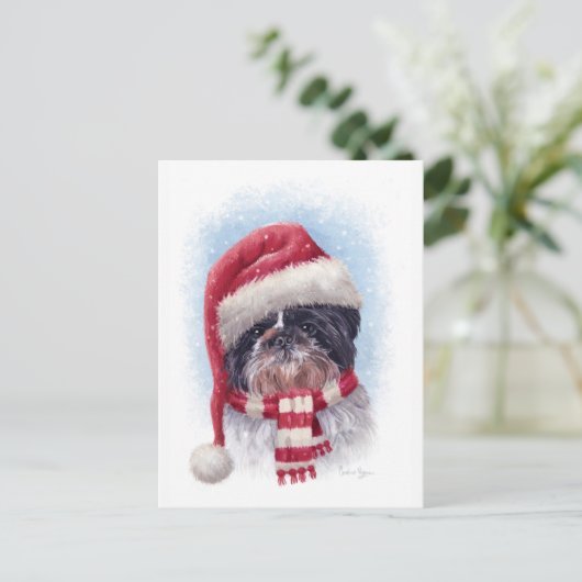 Carte Postale Chien de Noël (Debout devant)