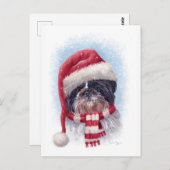 Carte Postale Chien de Noël (Devant / Derrière)