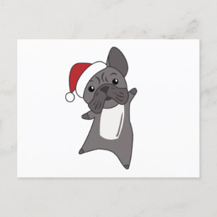 Carte Postale Chien de Noël Animaux d'hiver de neige