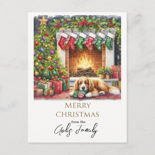 Carte Postale Chien de Noël Personnalisé (Devant)