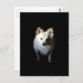 Carte Postale Chien de Poméranie en noir (Devant / Derrière)