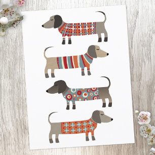 Carte Postale Chien de saucisse Dachshund