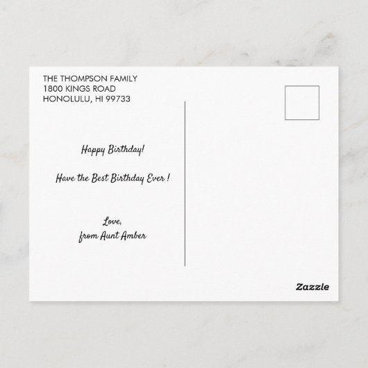 Carte Postale Chien de Shiba Inu | Salutation d'anniversaire ble (Dos)