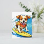 Carte Postale Chien de surf (Debout devant)