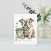 Carte Postale Chien de taureau anglais de la Saint-Patrick (Debout devant)